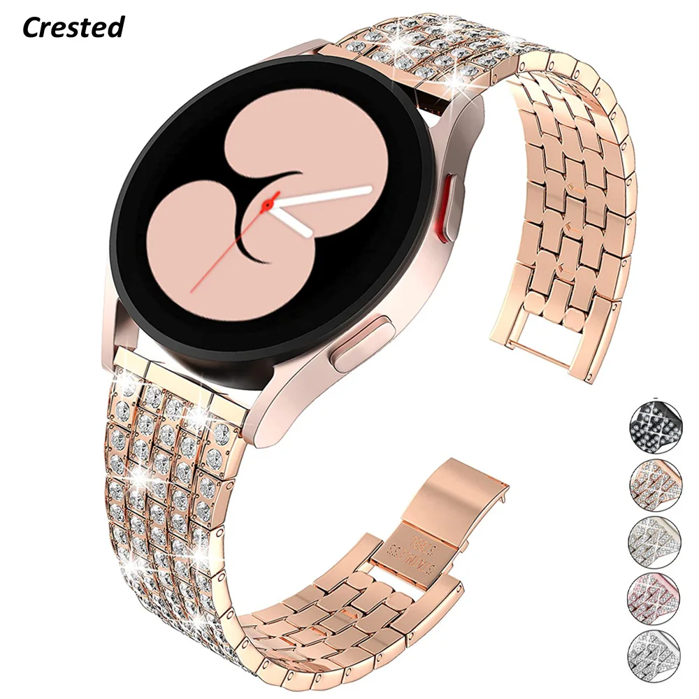 20/22mm Band for Samsung Galaxy Watch 4 6 Classic/46mm/42mm/5/pro/active 2/s3 Metal Diamond bracelet Huawei GT/2/GT2/3 Pro strap