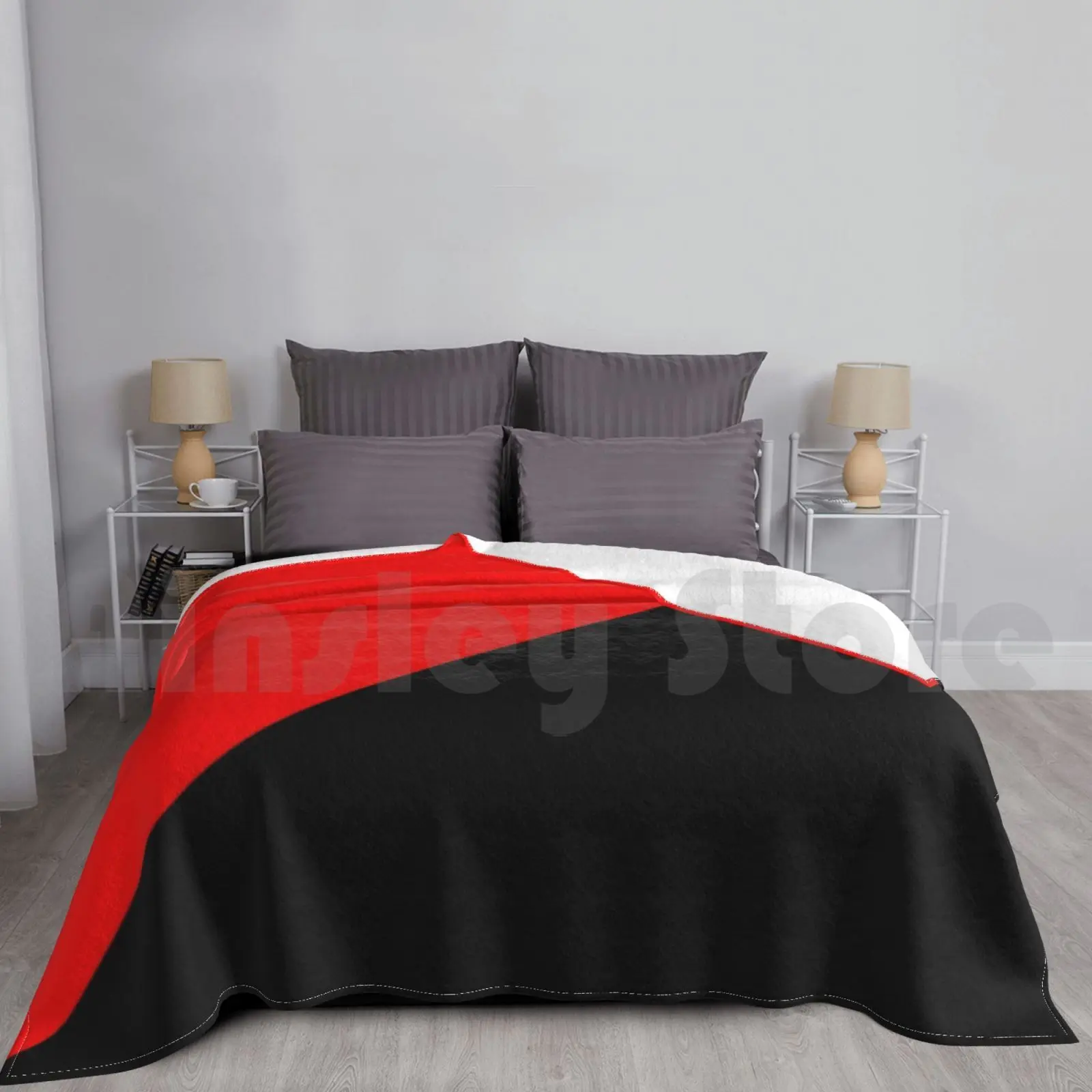 Red N Black Flag Blanket Fashion Custom Black Red Anarchist Communist Anarcho Communism Syndicalism Syndicalist