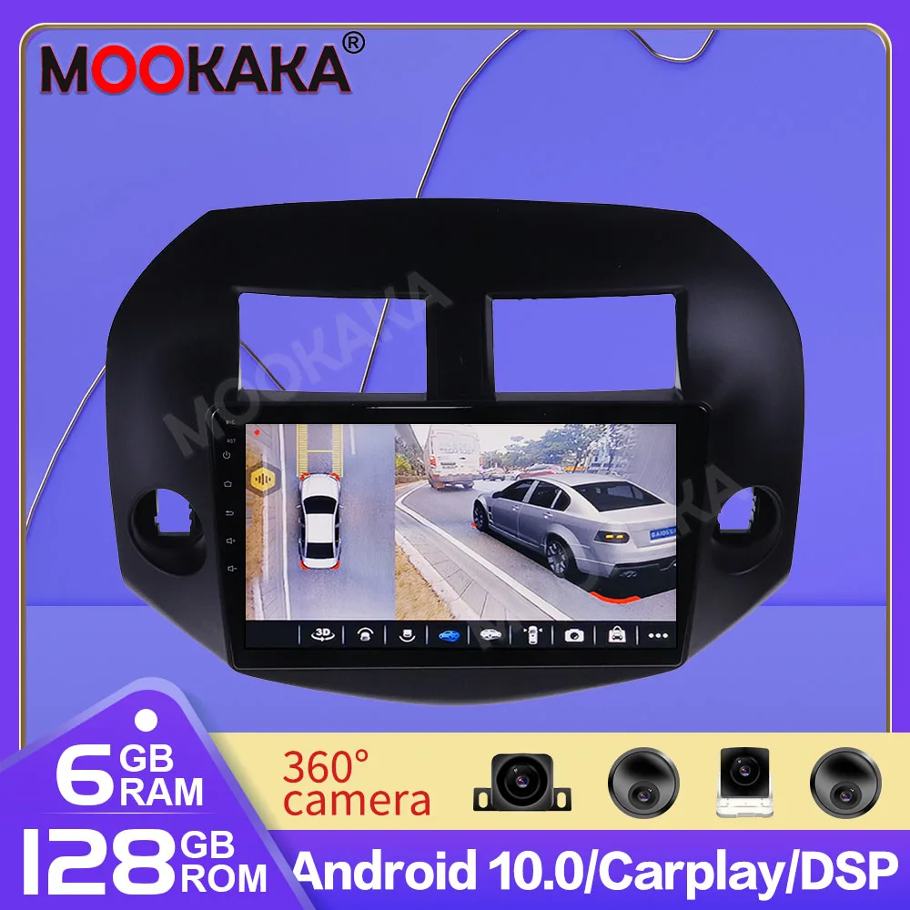 For Toyota RAV4 XA30 2005-2012 Android 10.0 Multimedia Auto Radio Player 128GB Stereo GPS Navigation HeadUnit build in  carplay