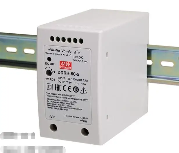 

Switching power supply DDRH-60-5 60W | 5V | 150-1500VDC | 10A