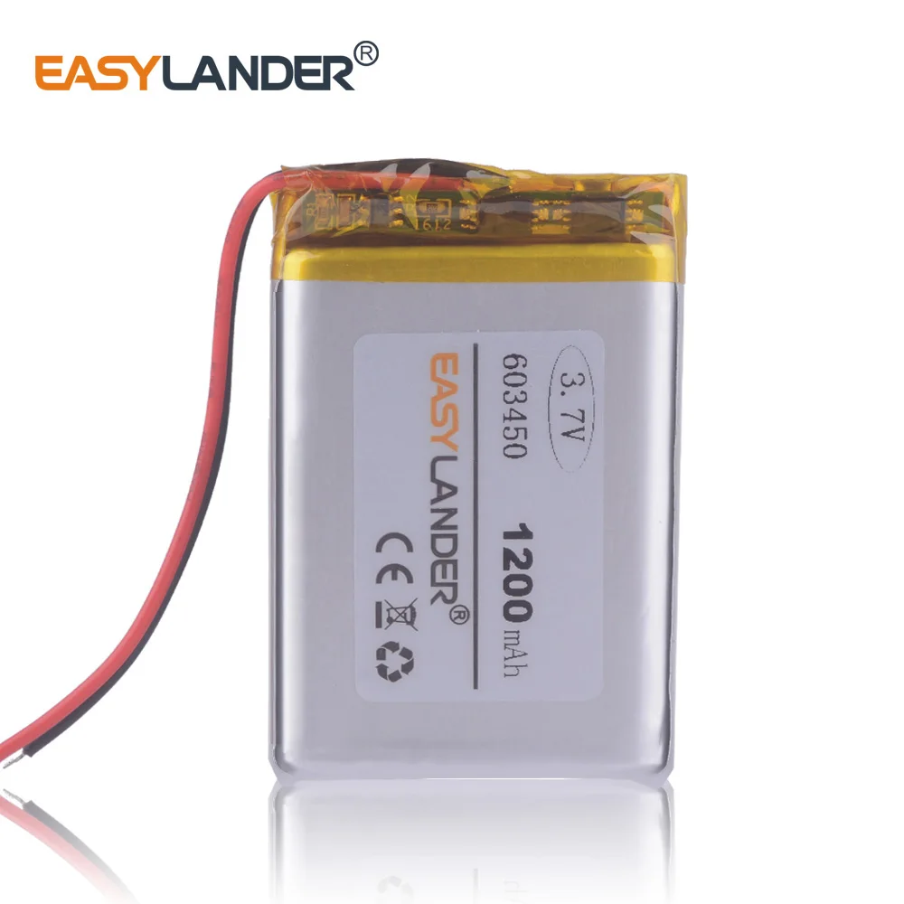 3.7V 1200mAh 603450 Rechargeable Lithium Li-ion Polymer Battery