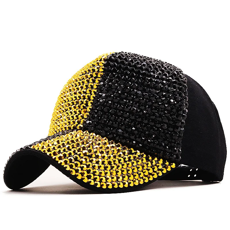 New Rhinestones luxury pearl Sequins Baseball Cap For Women Summer Cotton Hat Girls Snapback Hip hop hat Gorras Casquette Bones image 2
