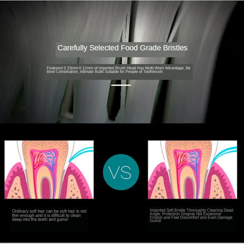 Sonic Elektrische Zahnbürste Erwachsene Pinsel 6 Modus USB Ladegerät Wiederaufladbare Bleaching Zähne Zahn Pinsel Ersatz Köpfe Set IPX7