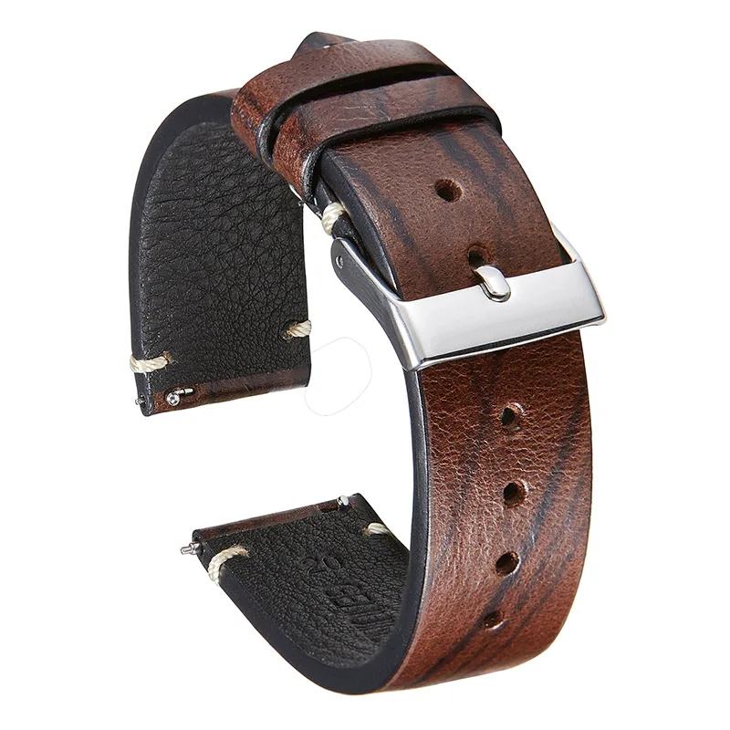 Cowhide watch strap 18mm 20mm 22mm watch band watchbands Color wood grain vintage strap Switch quick release pin UTHAI G31