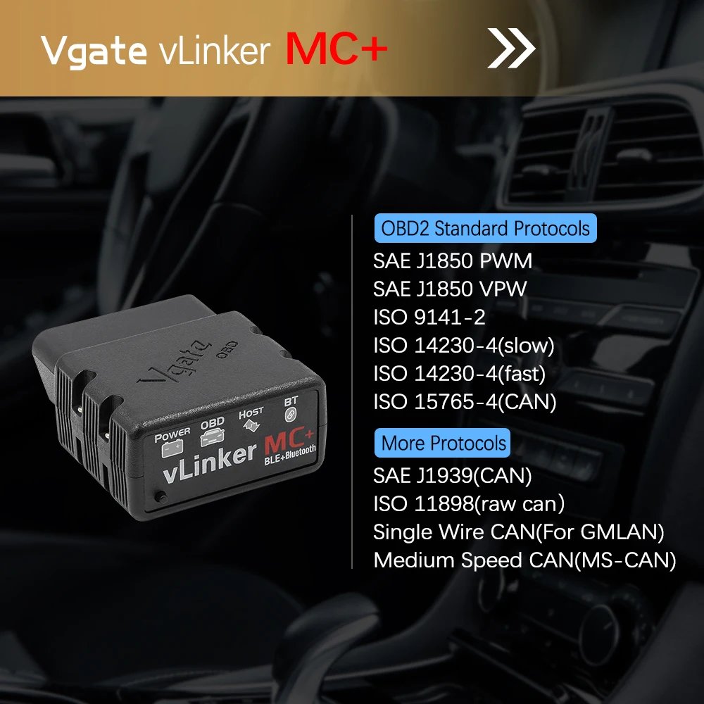 Vgate vLinker MC+ ELM327 V2.2 Bluetooth 4.0 OBD2 Scanner OBD 2 WIFI BimmerCode FORScan Auto Car Diagnostic tools ELM 327 V1 5