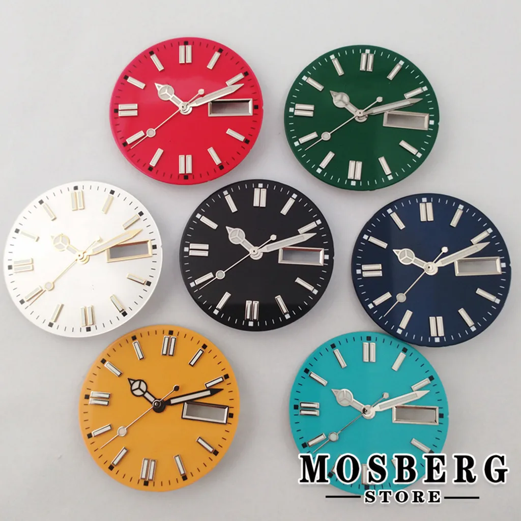 29mm Sterile Accessories Luminous Watch Dial Watch Hands With Date Window For NH36 NH36A Movement
