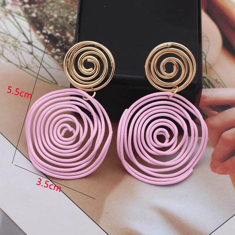 Rosa Farbe Baumeln Ohrringe für Frauen Koreanische Mode Blume Lange Hängende Ohrringe Schmetterling Herz Anhänger Twist Drop Ohrringe – Detail 8