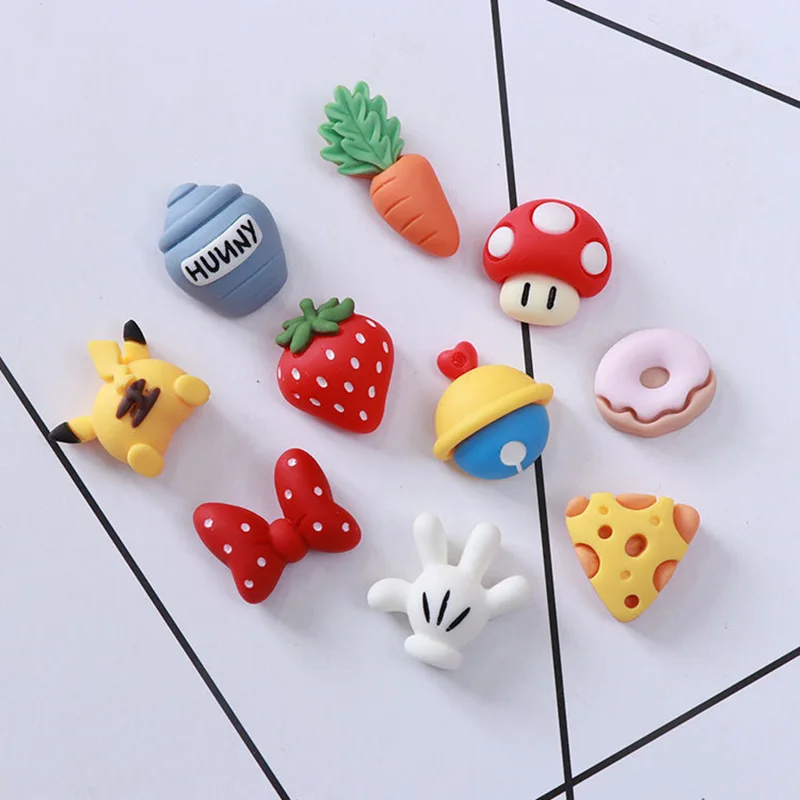 20Pcs/Lot Cartoon Planar Resin Ornament DIY Hairpin Jewelry Crafts Materials Nail Art Flat Back Resin Decoration Patch Applique