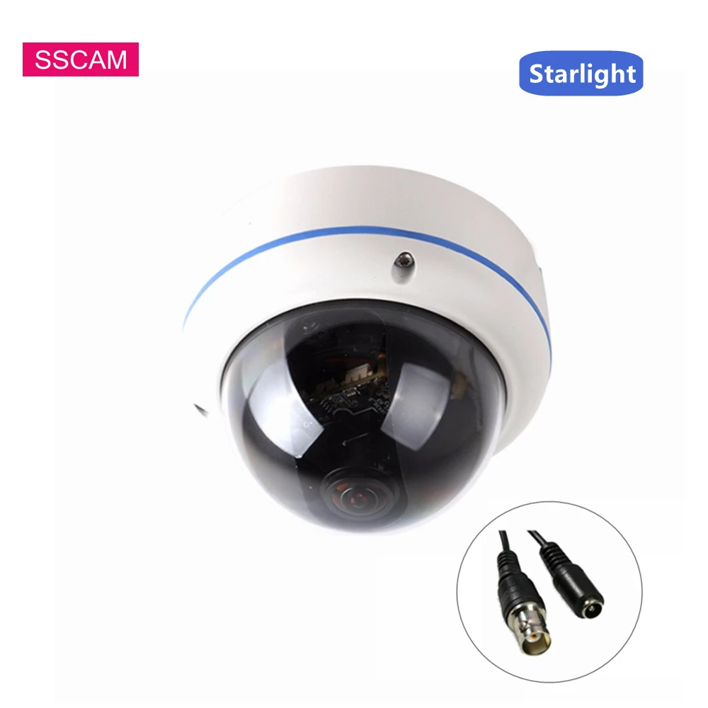 Dome Starlight AHD Camera 2MP Full HD Colored Night Vision SONY 307 4 in 1 AHD/TVI/CVI/CVBS 20M Fisheye Camera