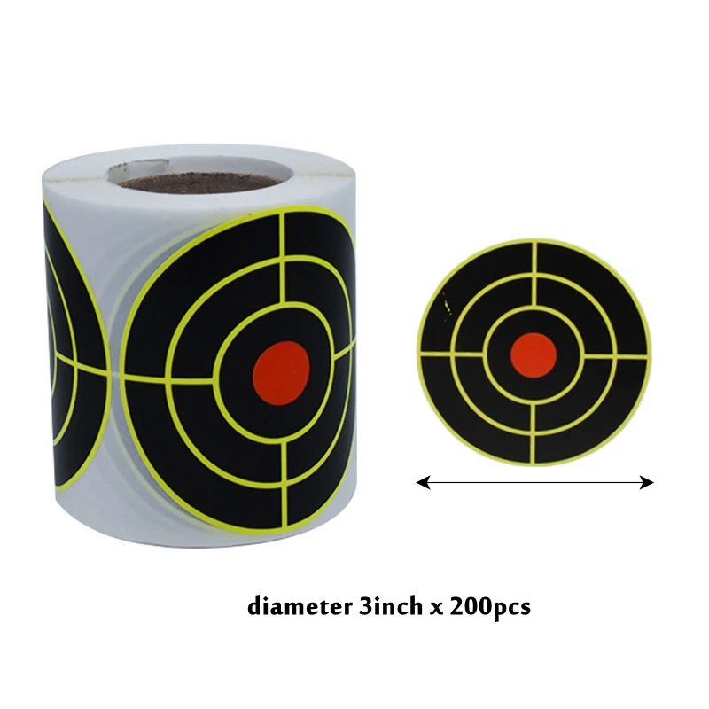 3 inch Shooting Splatter Target Stickers Roll Adhesive Reactive Targets Stickers Paper Targets for Archery Bow Hunting Shooting