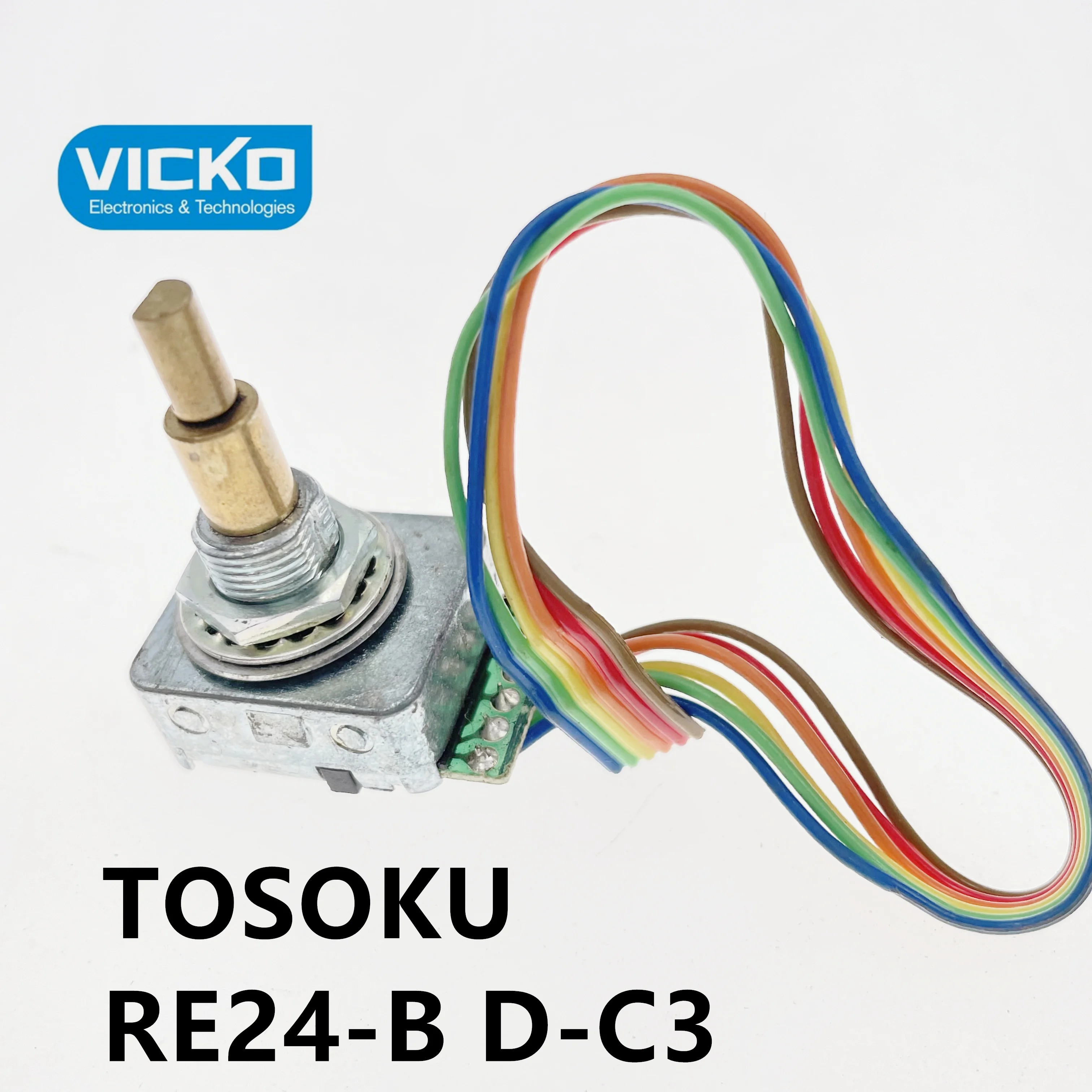 [VK]  TOSOKU RE24-B D-C3 25C 743 3.3V with 24-step optical encoder stepper 6 foot  shaft 25mm switch （Pre-order consultation）