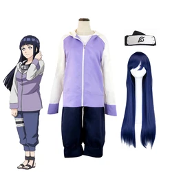 Anime clothes Shippuden Generation Hyuga Hinata Cosplay Costumes Girl costume Jacket Pants Wig Accessories School uniform