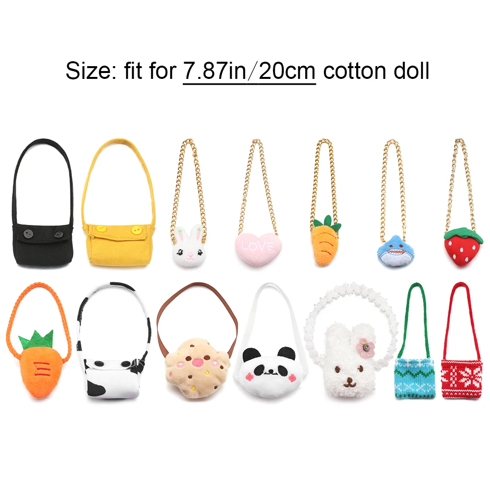 Cartoon Animal Plush Doll Bags Handbag Miniature Bag For 20cm Idol Doll Clothes Accessories Changing Dressing Game Kids Toys