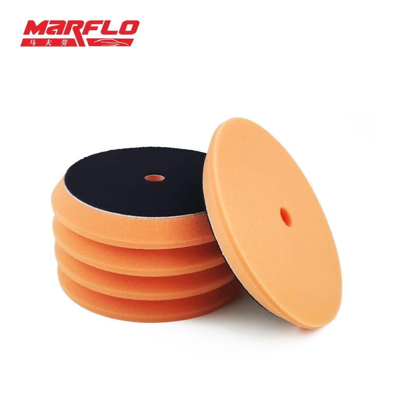 6Inch Car Polishing Disc 5Pcs/Set Beveled Soft Sponge Pads Foam   Buffing Pads Auto Waxing Wheel Kit For DA/RO Polisher 2021New