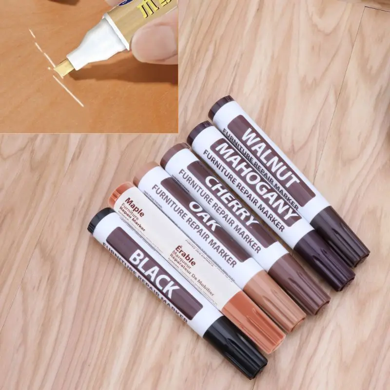 Drop Shipping 6 Colors Furniture Repair Wood Cabinet Floor Touch Up Markers Scratch Filler Remover