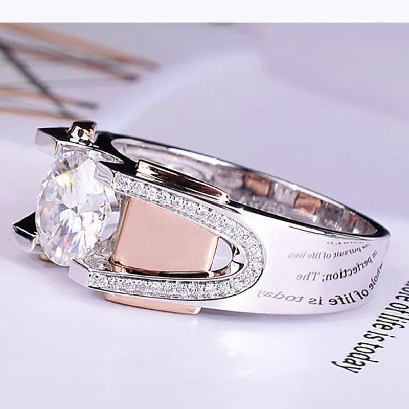 Crystal Zircon Diamonds Gemstones Bague Finger Band Rose Gold & White Silver Color Rings for Men & Women Fashion Jewelry Gifts 2