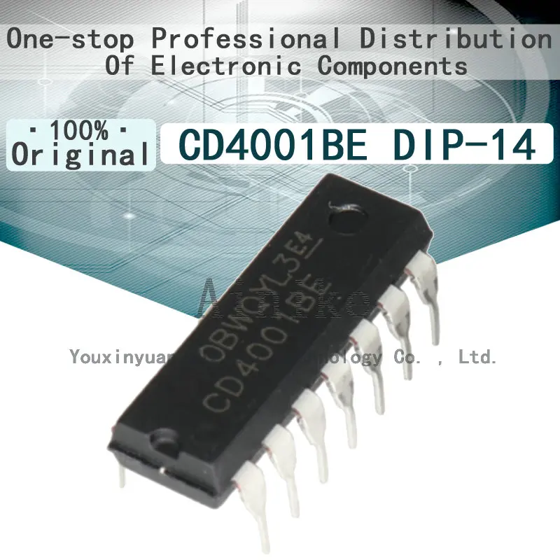 10/Pcs New Original CD4001BE CD4001 DIP-14 Four 2 input or non gate chip IC