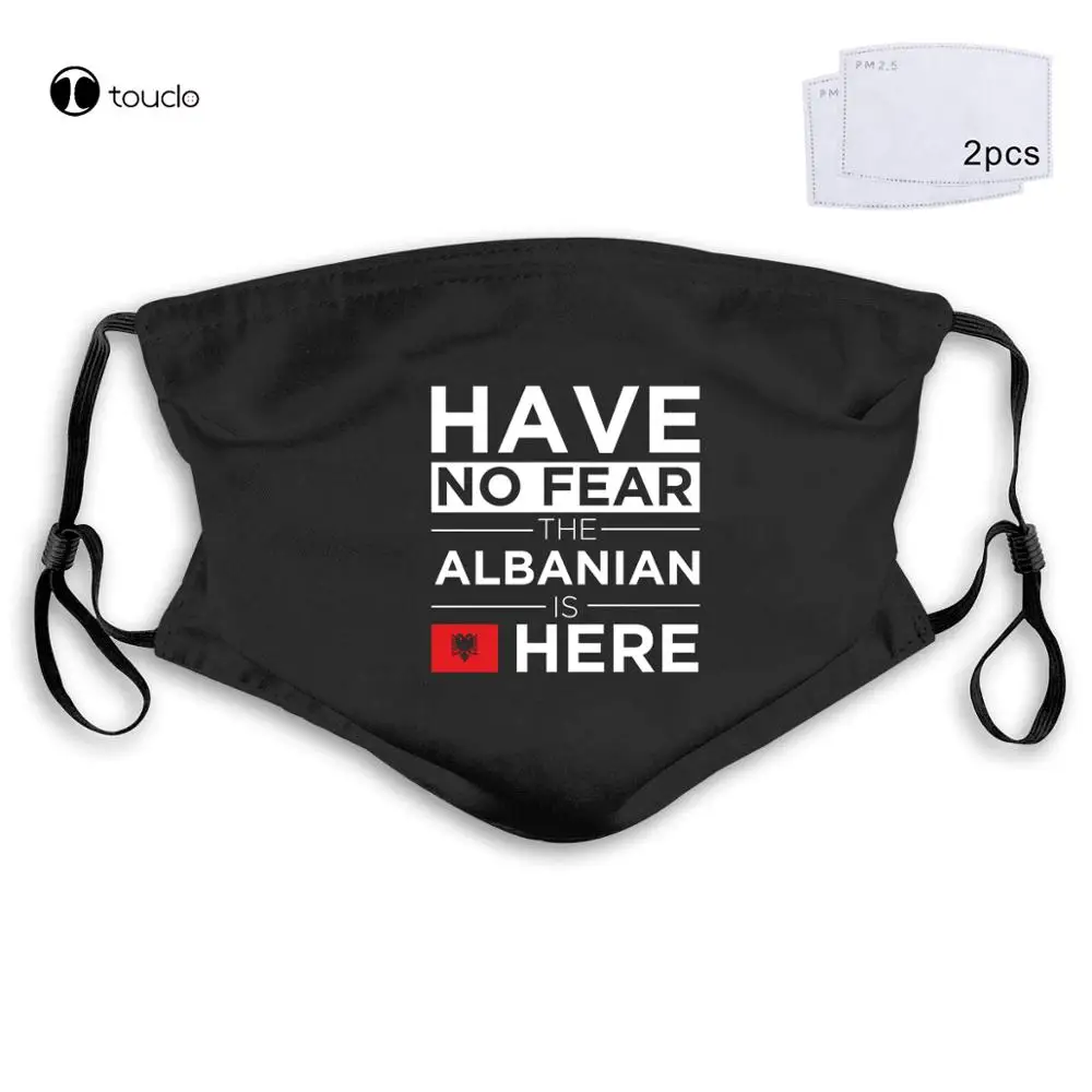 

Have No Fear The Albanian Is Here Pride Proud Albania Men'S Face Mask Filter Pocket Cloth Reusable Washable