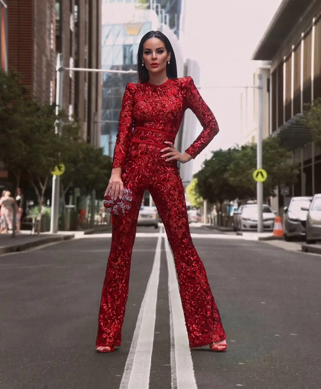 Imagem -02 - Macacão Feminino Vermelho com Rendas Nova Coleção de 2023 Blusa Sensual com Jaquetas de Chama Vermelha Moda para Mulheres Roupa de Rua e Clube