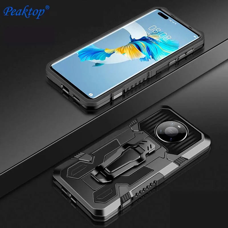 Huawei Mate 40 30 Pro Plus Shell Hard PC Shockproof Armor Bumpe Hybrid Stand Back Cover For Huawei P40 Pro P30 Lite E Phone Case