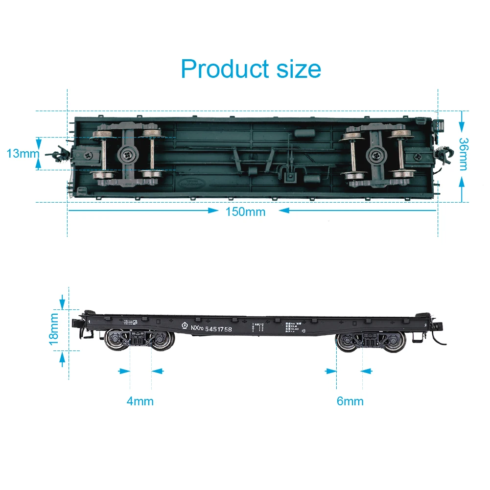 Treno Flatbed modello 1:87 NX17K veicolo da trasporto a pianale OrangutanTrain HO Scale accessori ferroviari 1 pz