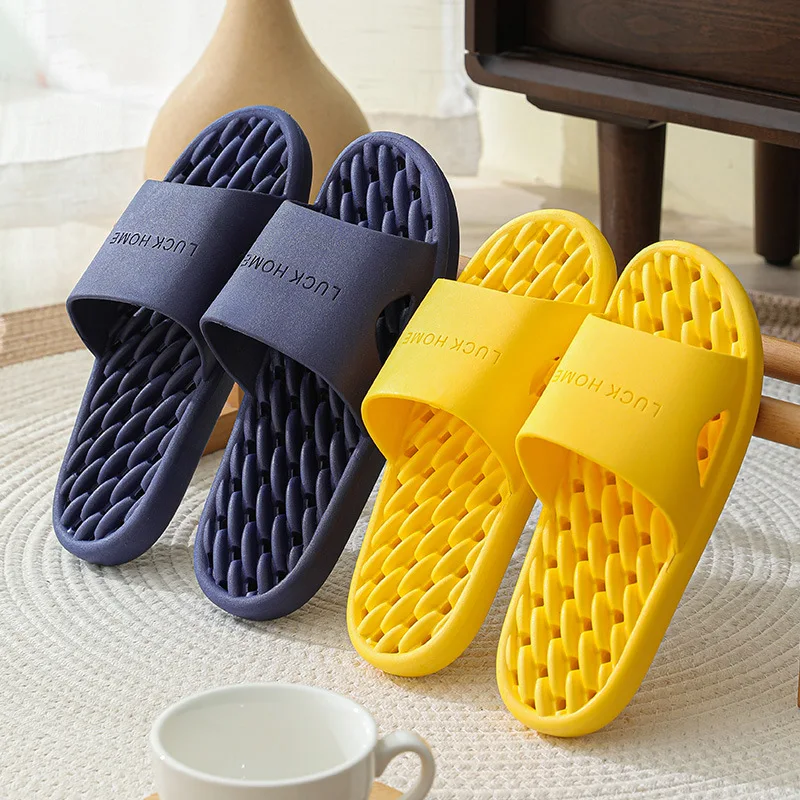 Men'S And Women'S Home Slippers Indoor Non-Slip Soft-Bottom Bath Leaking And Quick-Drying Bathroom Slippers