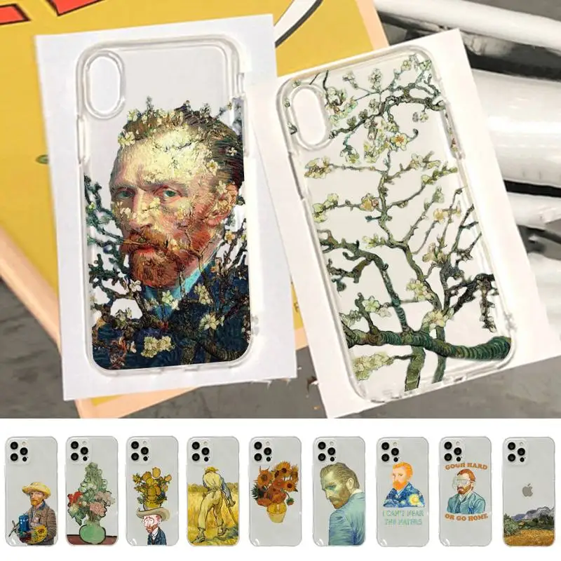 Art Aesthetic Vincent Van Gogh Starry Night flower Phone Case for iPhone 11 12 13 mini pro XS MAX 8 7 6 6S Plus X 5S SE 2020 XR