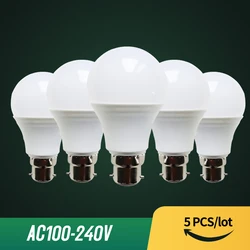 5pcs/lot LED Bulb B22 Bayonet Lamps 6W 9W 12W 15W 18W 21W Lampada LED Light AC 110V 220V 230V 240V Bombilla Cold/Warm White