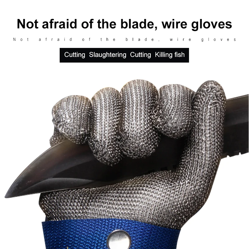 Anti-Cut Safety Gloves Cut Proof Stab Resistant Stainless Steel Wire Metal Mesh Butcher Woodworking Cut-Resistant Safety Gloves