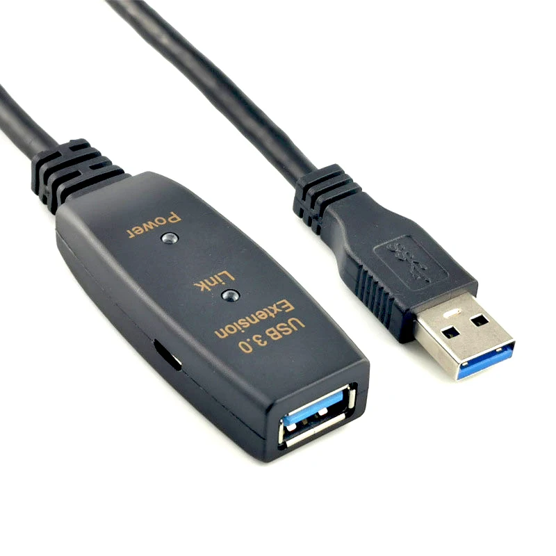 Кабель-удлинитель USB 3.0 (штекер)/USB A (гнездо), 5–20 м, усилитель сигнала