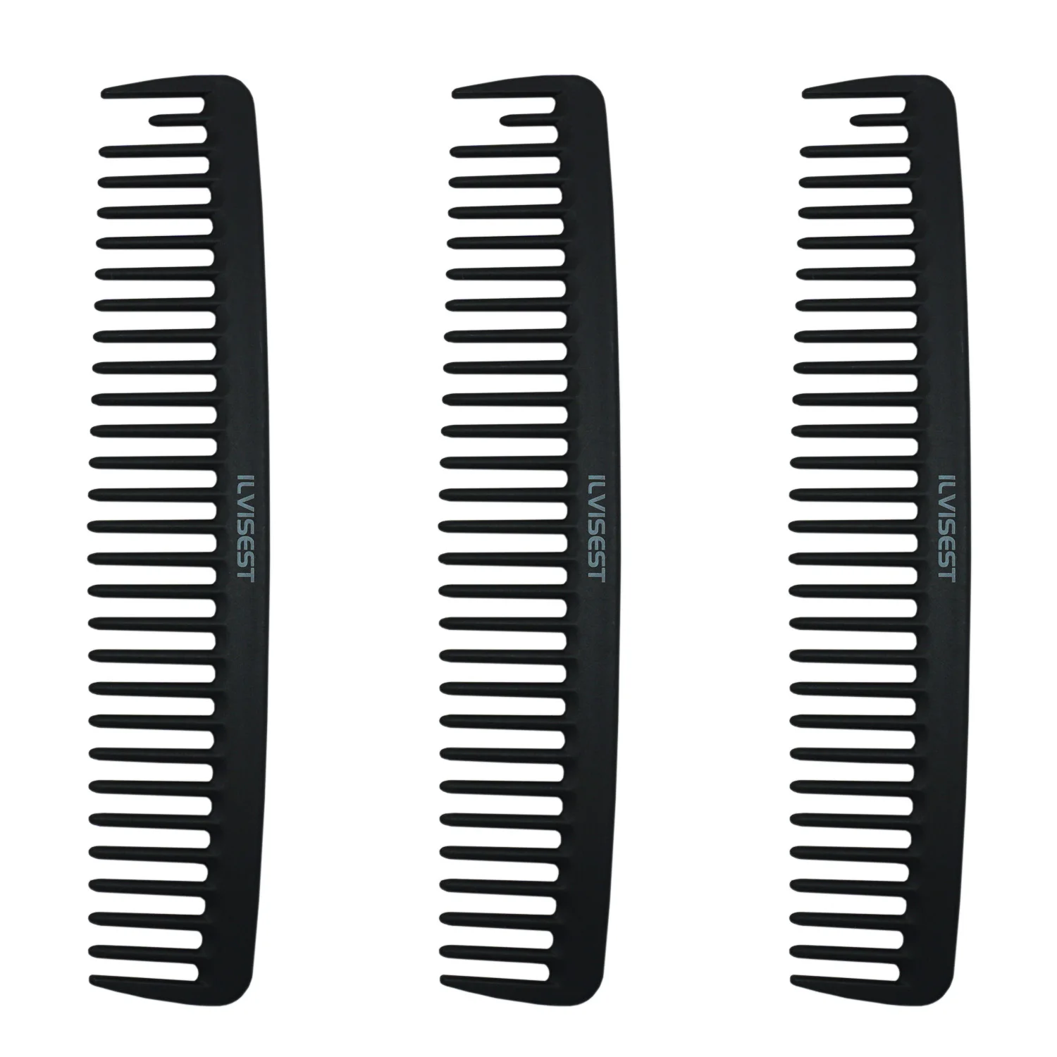 8 Inch Detangling Brush,3Pack Black Carbon Fiber Large Wide Tooth Detangle Comb for Wet Dry Straight Curly Hair