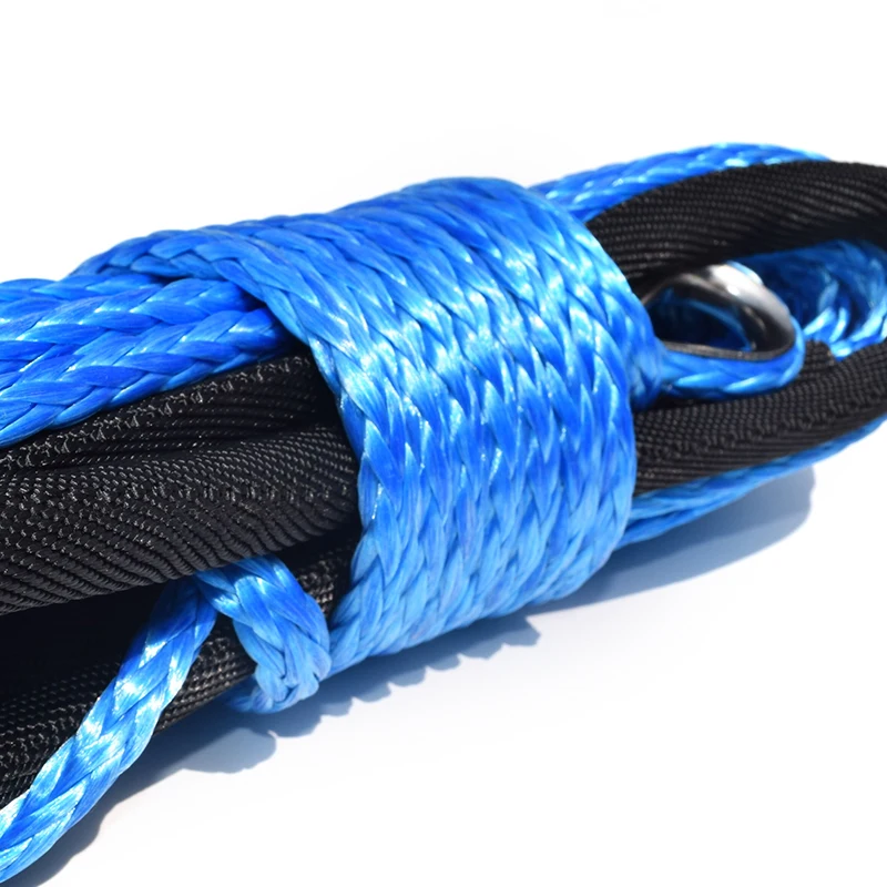 Blue 6mm*15m Synthetic Winch Cable Rope,1/4\