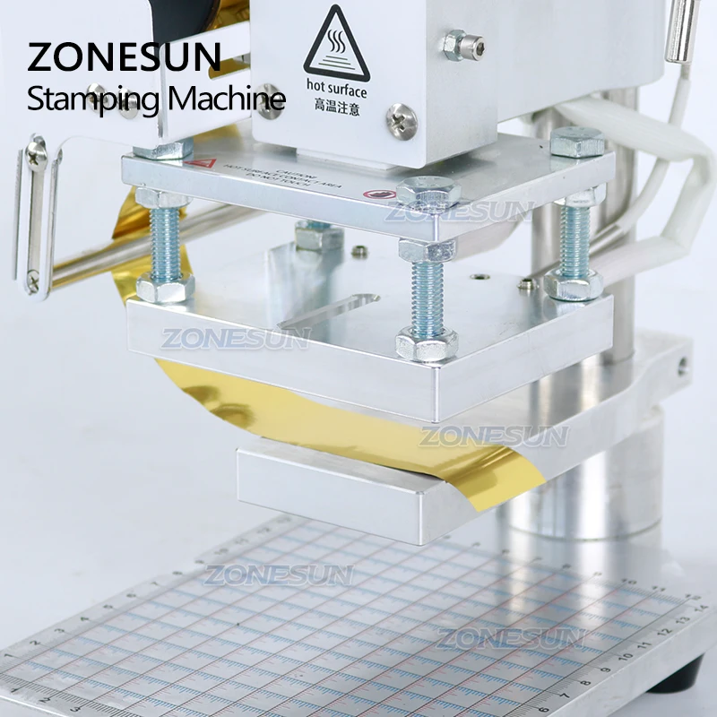 Imagem -03 - Zonesun-máquina de Estampagem a Quente Digital com Suporte a Folha Couro Gravação em Madeira Trabalho com Carta Molde de Latão 110v 220v