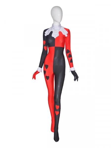 Quinn Costume Heart Version Quinn Cosplay Costume Spandex Zentai Bodysuit Halloween Costume