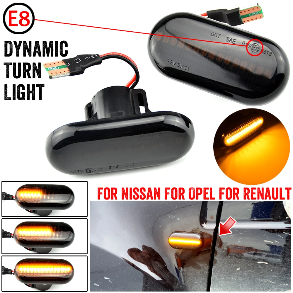 

Side Marker Blinker Lamp Dynamic Turn Signal Light For Renault Megane I Clio I Kangoo Espace III Laguna I