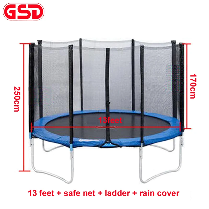 

GSD High Quality 13 Feet Size Spring Trampoline with Safe Net Ladder Rain Cover TUV-GS Was Approved