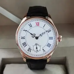 44mm Rose Gold No logo Mechanical Hand Wind Men's Watch White dial Mineral Glass/Sapphire Crystal Seagull st3621 movement G037