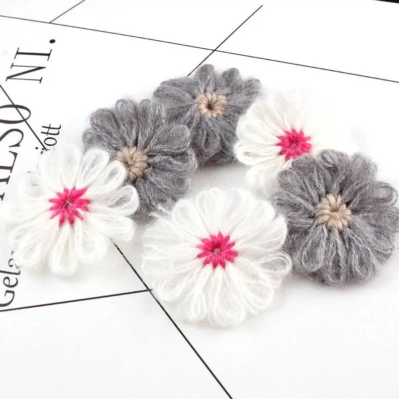 40PCS Knitted Flower Charm Dearmcatcher Charm Fall Winter Charms DIY Earring Finding DIY Jewelry Supplies