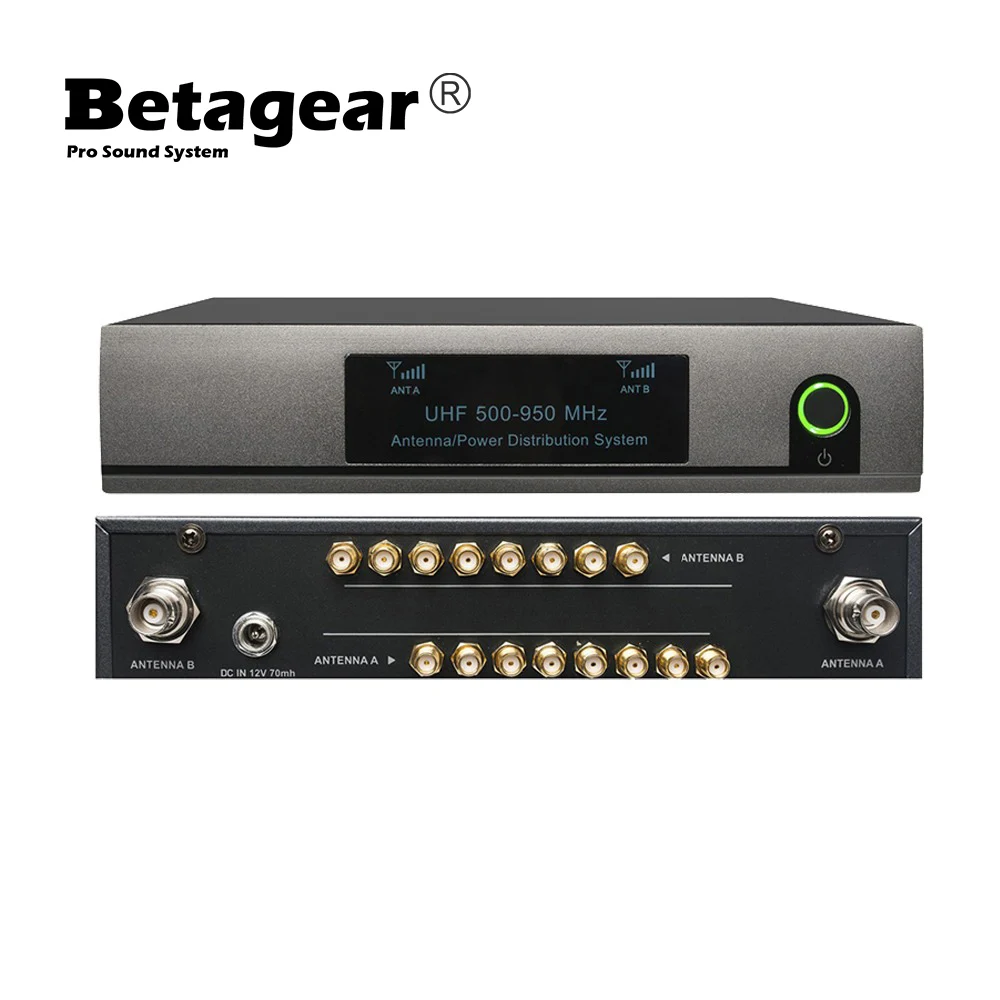 Betagear Antena Distribution System ANT8 8 Channel RF Distributor 460-950Mhz Professional Wireless Microphone Antenna Amplifier