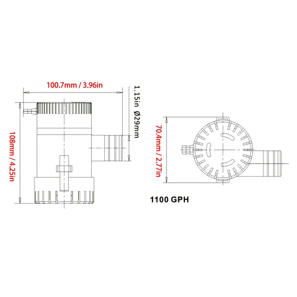 Free shipping dc 12V 24V  bilge pump 750GPH 1100GPH,electric water pump for boats accessories marin,submersible boat water pump