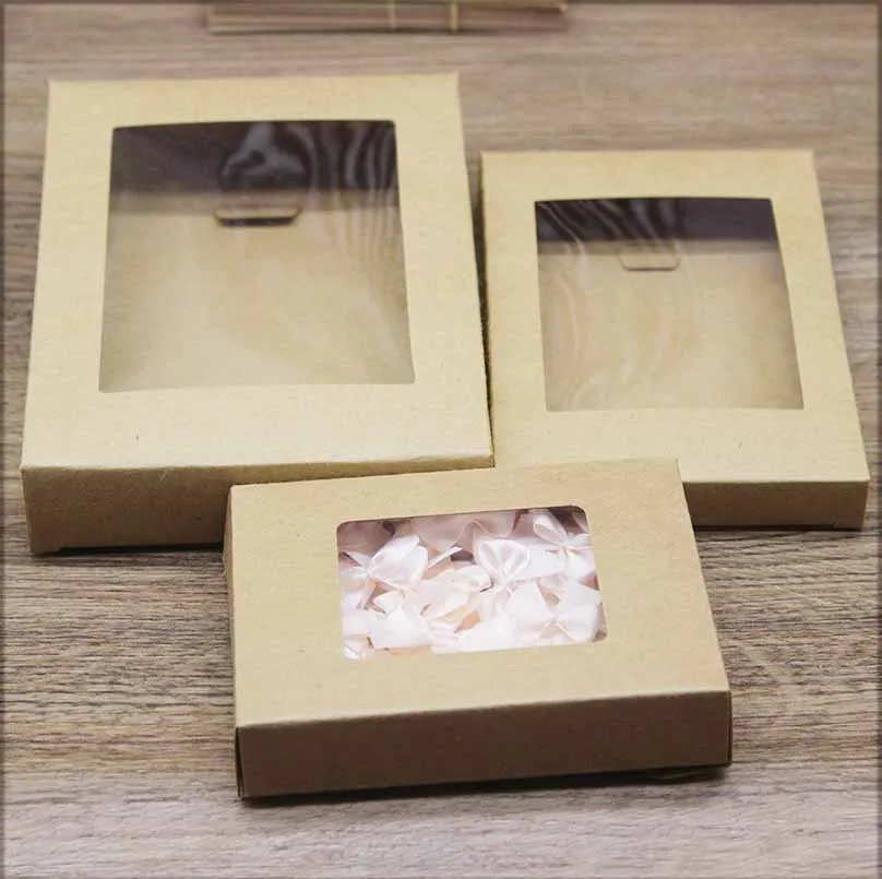10pc Mulit size window box jewelry packing box white big gift package box wedding candy favors decoration box party suppiles