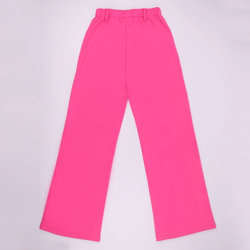 Neon Pink Fashion Loose Wide Leg Pants Women Casual High Waist Long Trousers Pantalones Anchos 2023 New Ladies Autumn Sweatpants