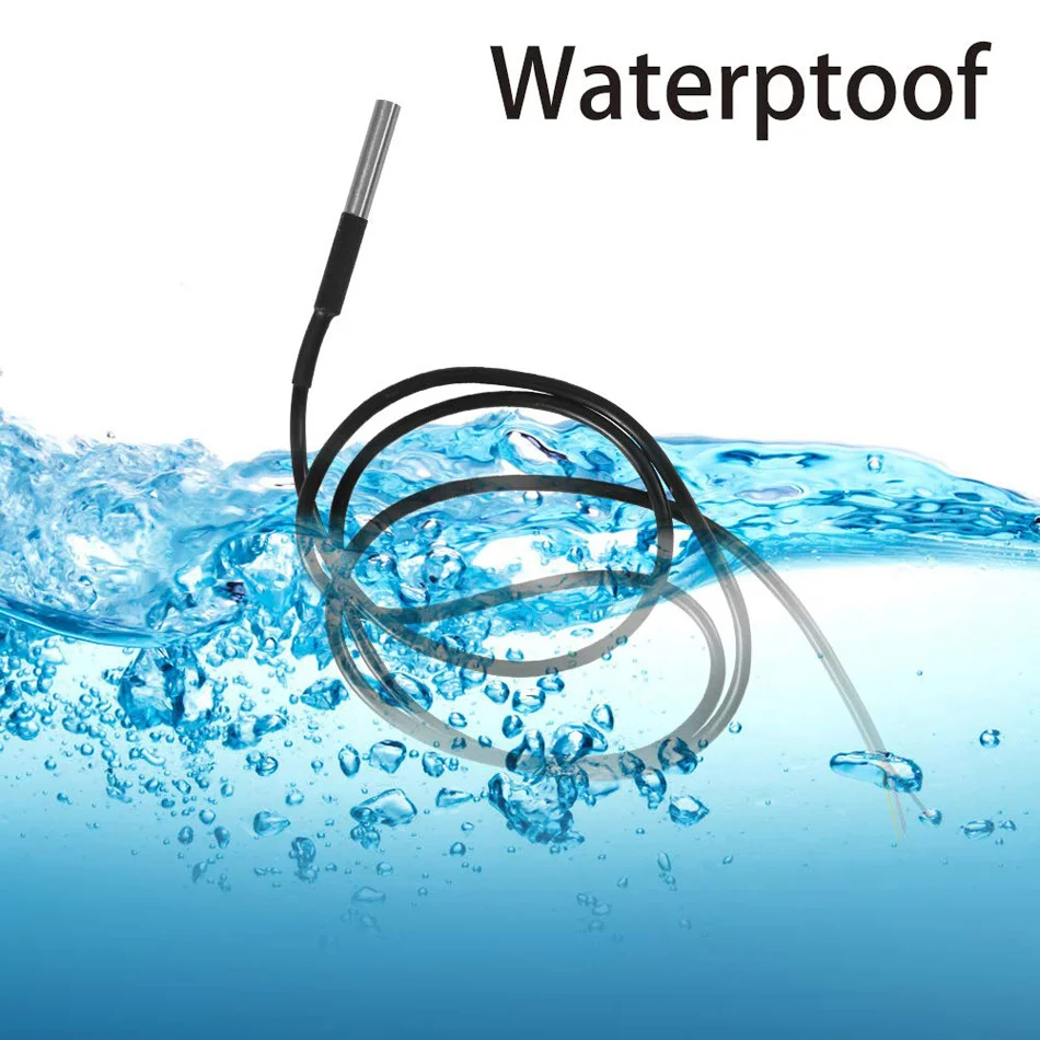 5Pcs DS18B20 Temperatuursensor Temperatuursensor Rvs Pakket Waterdichte