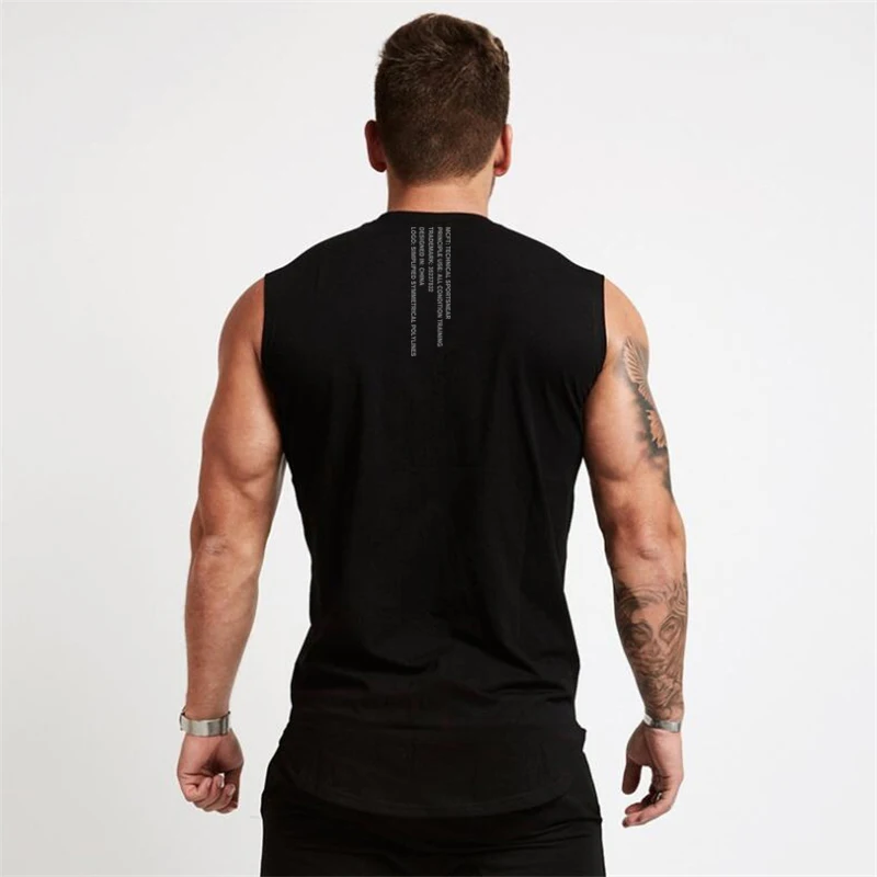 Brand Gym Clothing Muscle Man Cotton Tank Top Workout Sleeveless Compression Shirt Fitness Mens Sportswear Bodybuilding Vests