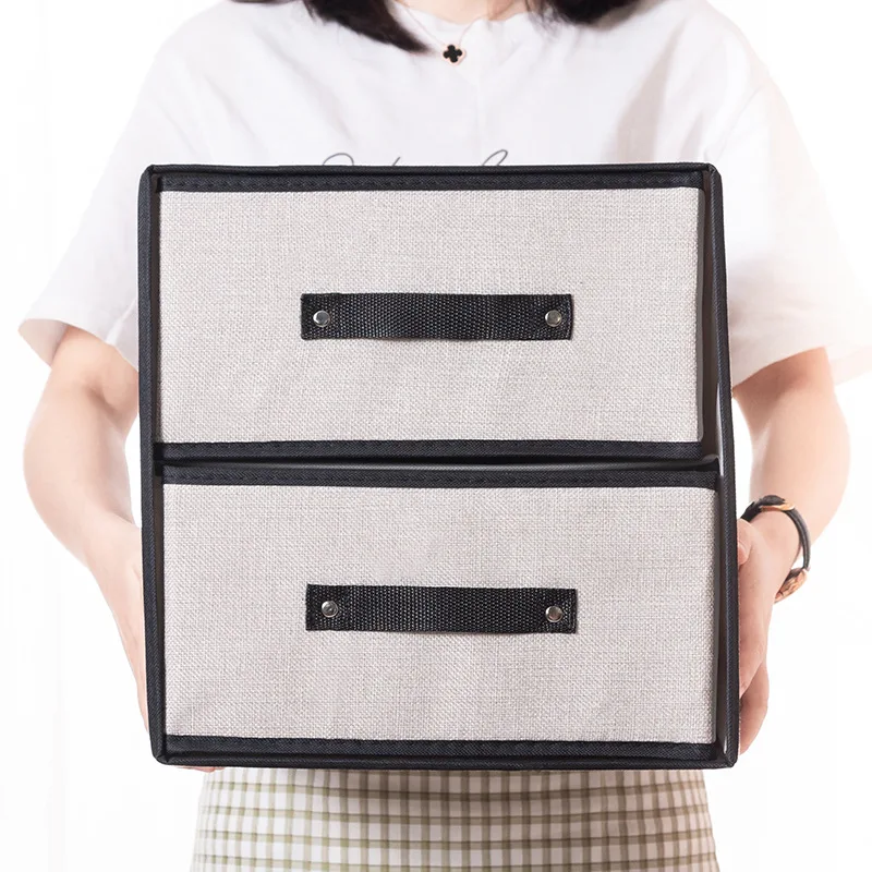 New Washable cotton Linen Storage Box Clothes Socks Toy Snacks Sundries Organizer Cosmetics Storage Basket Drawer Storage Box