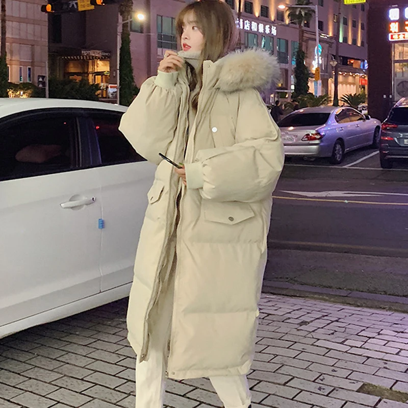 Women\'s Down Jackets Coat Winter Fashion Baggy Thick Warm Bubble Long Oversized Puffer Ladies Coat Cotton Padded Jackets Outwear