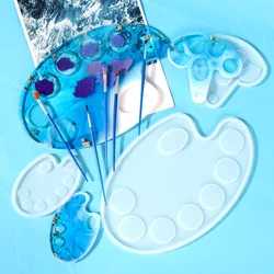 Crystal epoxy resin diy color palette silicone mold new art dry flower painting board silicone mold