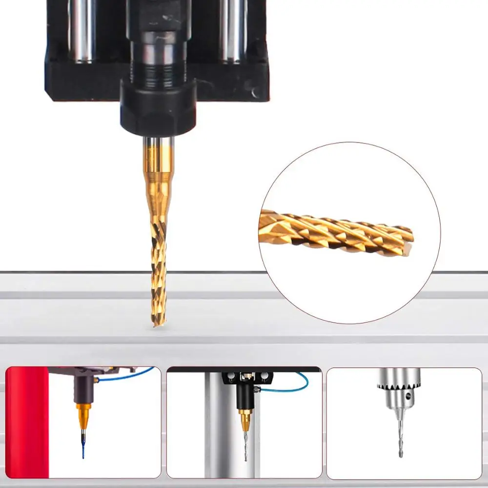 40 قطعة لقم مطحنة نهاية مجموعة 1/8 "عرقوب ، معطف أزرق نانو لقم توجيه CNC ، أداة قطع الطحن ، قاطع نقش CNC ، قواطع طحن