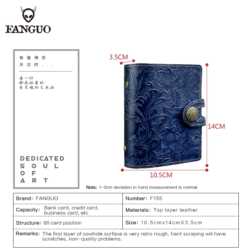 Multi-function Card Holder Bag Genuine Leather Business Card Slot ID Credit Card Case Cover With Hasp