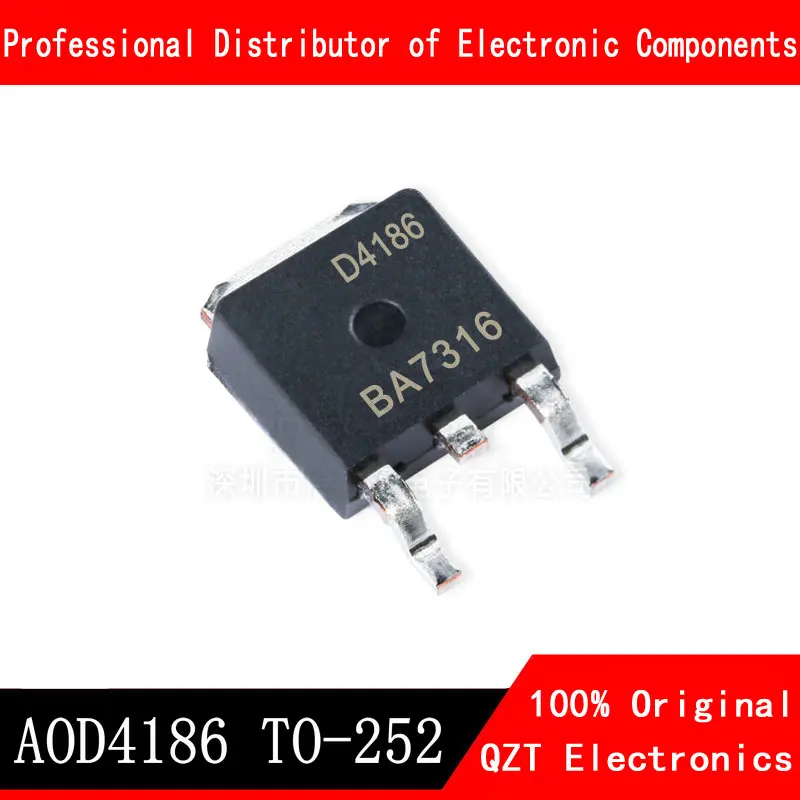 10 Stks/partij AOD4186 Om-252 D4186 TO252 N-Channel Enhancement Mode Veldeffecttransistors